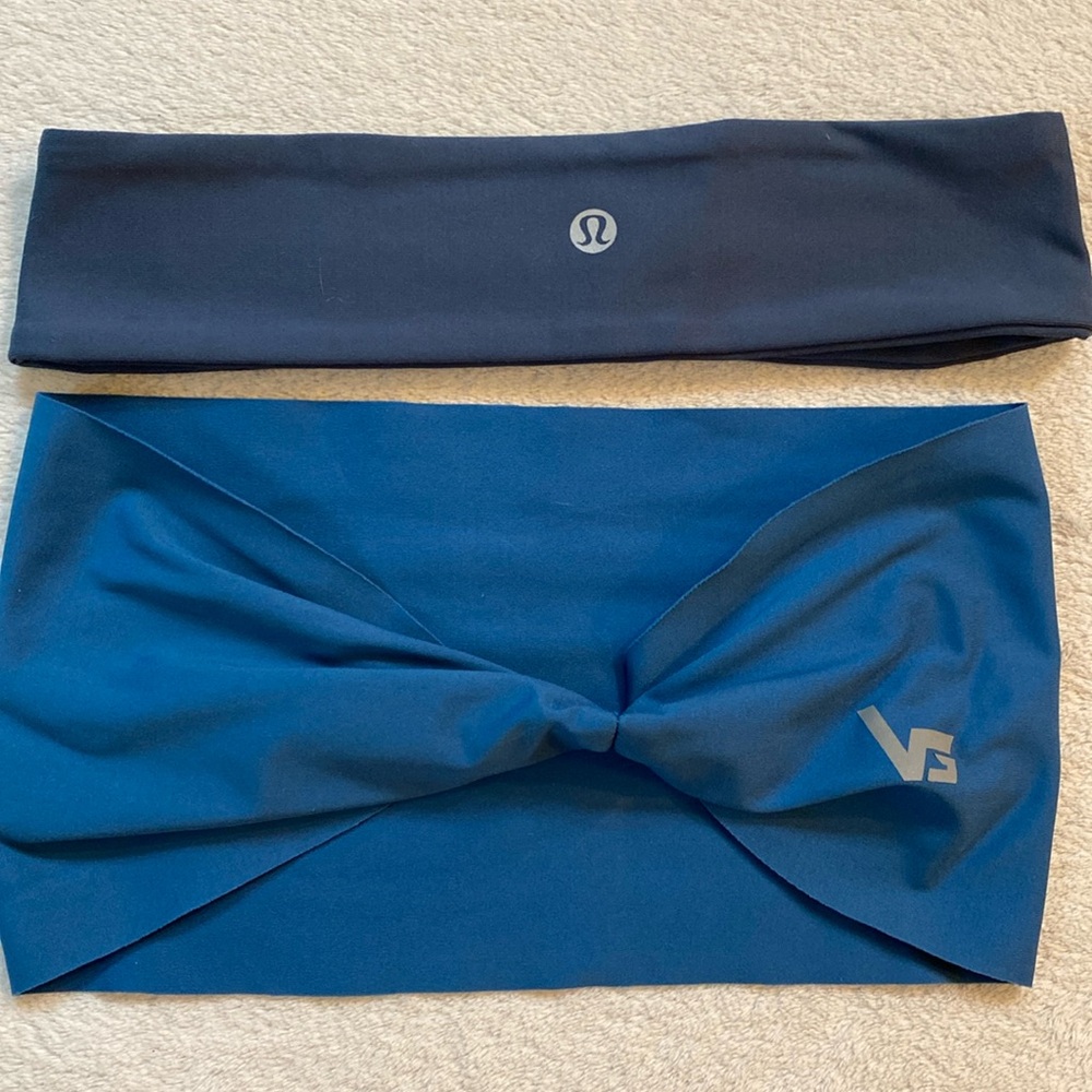 Lululemon stretchy Fly Away Tamer headband & another stretchy headband
